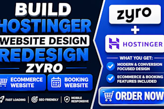 build hostinger website design redesign zyro ecommerce booking website