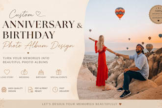 design a romantic anniversary and birthday memory book