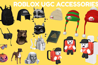 create custom roblox ugc accessories, hairs, roblox wearables for your avatar