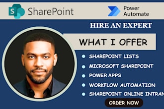 build sharepoint online intranet, power automate and power apps