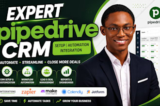 setup pipedrive CRM automation, zapier make calendly jotform integration