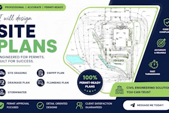 do site grading, drainage, stormwater, swppp, plumbing plans, autocad civil 3d