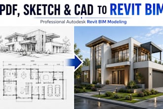 convert PDF, sketch and cad files into professional autodesk revit bim model