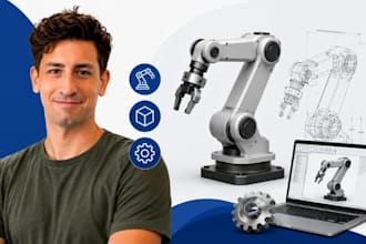 robotics cad, robotic arm drawing, stl, assembly, solidworks expert team
