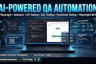 automate UI testing using playwright, selenium, apis and db testing