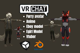 edit and upload vrchat furry avatar anime vtuber