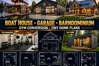 design boat houses car garage plans barn dominium gym conversion with tiny home