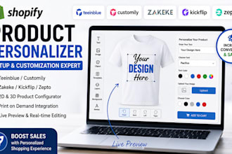 setup teeinblue customily zakeke kickflip product personalizer for shopify pod