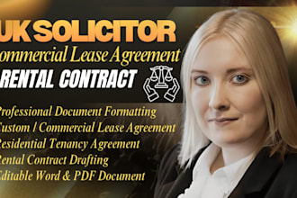 draft, create a residential or commercial lease agreement and rental contract