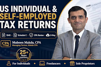 review, prepare and file your US individual or self employed tax return