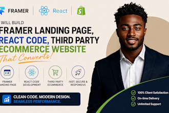 fix framer landing page website design framer react code third party api expert