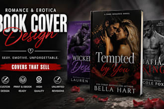 design a professional erotica romance book cover or ebook cover