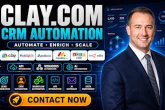 setup clay com automation, hubspot crm apollo io monday zoho n8n api ai dubsado