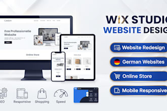 do wix website redesign, wix studio, german wix website design, wix online store