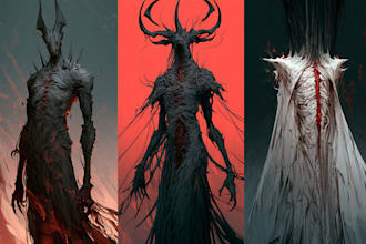 create sci fi, fantasy, horror and fiction character design and concept art