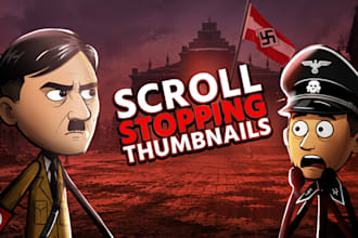 design custom cartoon thumbnails for storytelling youtube channels