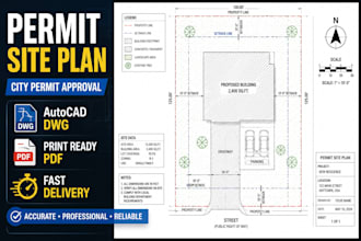 design permit site plan for city permit and planning approval