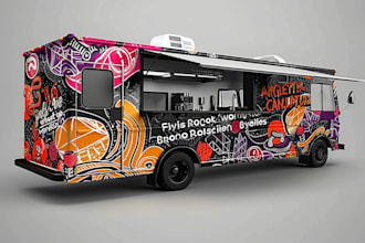 do unique custom food truck wrap, food truck design