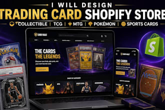 design trading card shopify store collectible tcg mtg pokémon sport card website