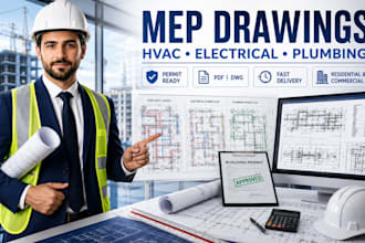 create mep drawings hvac electrical plumbing plans for permits, building permit