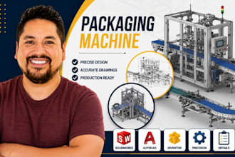 packaging machine drawing, packaging cad, solidworks conveyor system cad autocad