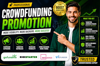 create your kickstarter, gofundme, and indiegogo crowdfunding campaign promotion