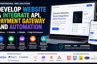 develop website and integrate API, payment gateway and automation