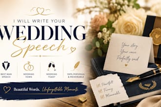 write your personalized wedding speech, best man speech, vows or wedding