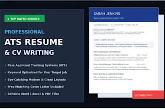write and edit a professional ats resume or CV