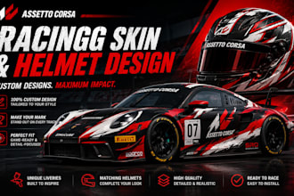 create assetto corsa racing skin and helmet design