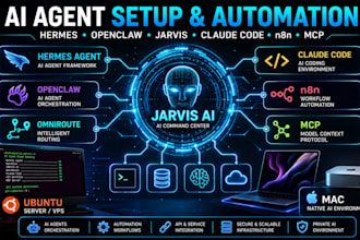 setup hermes agent open claw jarvis ai omniroute claude code n8n mcp ubuntu mac