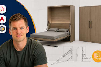 murphy bed cad, wall bed mechanism, autocad, solidworks expert, hardware drawing