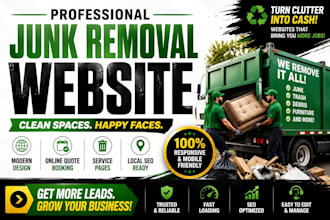 junk removal website, waste removal website, hauling website, trash removal webs
