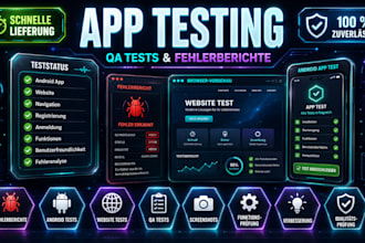 werde ihre app und website testen, fehler finden und einen QA bericht erstellen