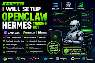 setup openclaw hermes trading bot claude code n8n solana polymarket kalshi