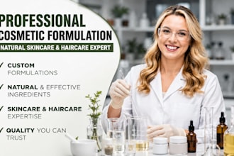 cosmetics formulation chemist to develop natural skincare and haircare products