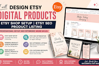 do etsy digital product design for etsy shop setup etsy seo etsy product listig