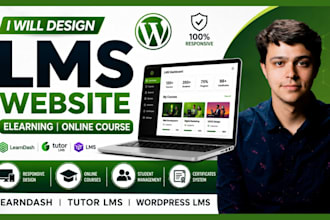 design lms website, elearning website, tutor lms,online course or worpress lms