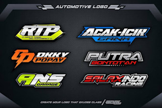 create amazing logo racing, automotive with 3d style