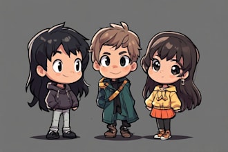 design cartoon characters for nft collections with metadata