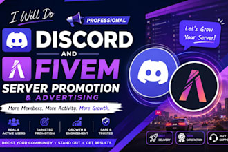 do fivem server promotion, discord marketing,