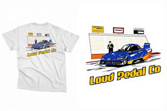 create a hand drawn t shirt design for surf, skate, fishing, and extreme sports