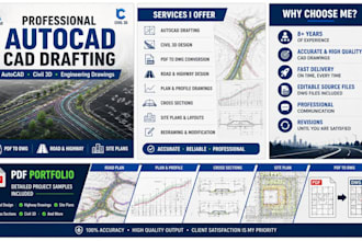 create professional autocad 2d drawings and cad drafting