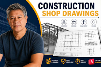 construction shop drawing, structural detail drawing, autocad drafting cad