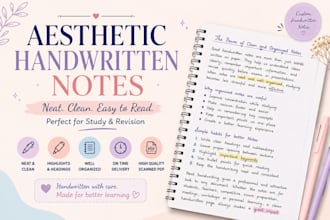 write neat and aesthetic handwritten notes for any purpose
