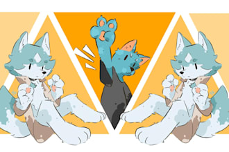 draw furry art, fursona, character design, and ref sheet