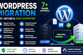 migrate wordpress website to new host, change domain name