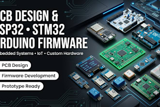 design pcb and develop esp32, stm32 and arduino firmware