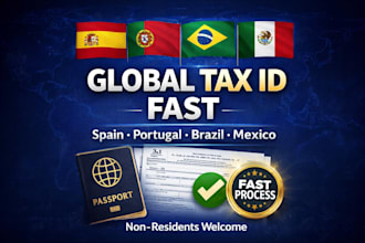 get your tax id number in spain portugal brazil or mexico fast remote service
