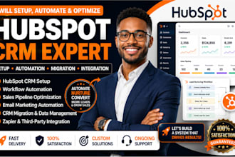 setup hubspot CRM automation, crm pipeline setup, lead nurturing workflow